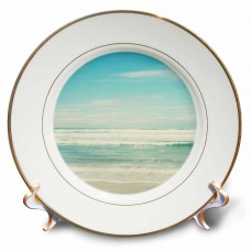 3dRose Gentle Ocean Waves beach theme art, Porcelain Plate, 8-inch   555451329